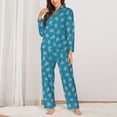 thumbnail image 2 of Balery Sea Turtle Conjunto de Pijama con Estampado para Mujer, Conjunto de Dos Piezas con Manga Larga, Ropa de Dormir Suave con Bolsillos, Pijamas Cómodos-X-Large, 2 of 7