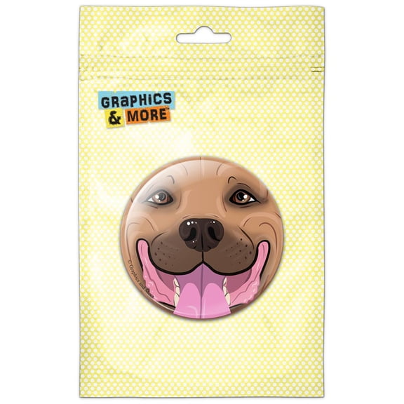 Pit Bull Face Fawn Pet Dog Pinback Button Pin Badge
