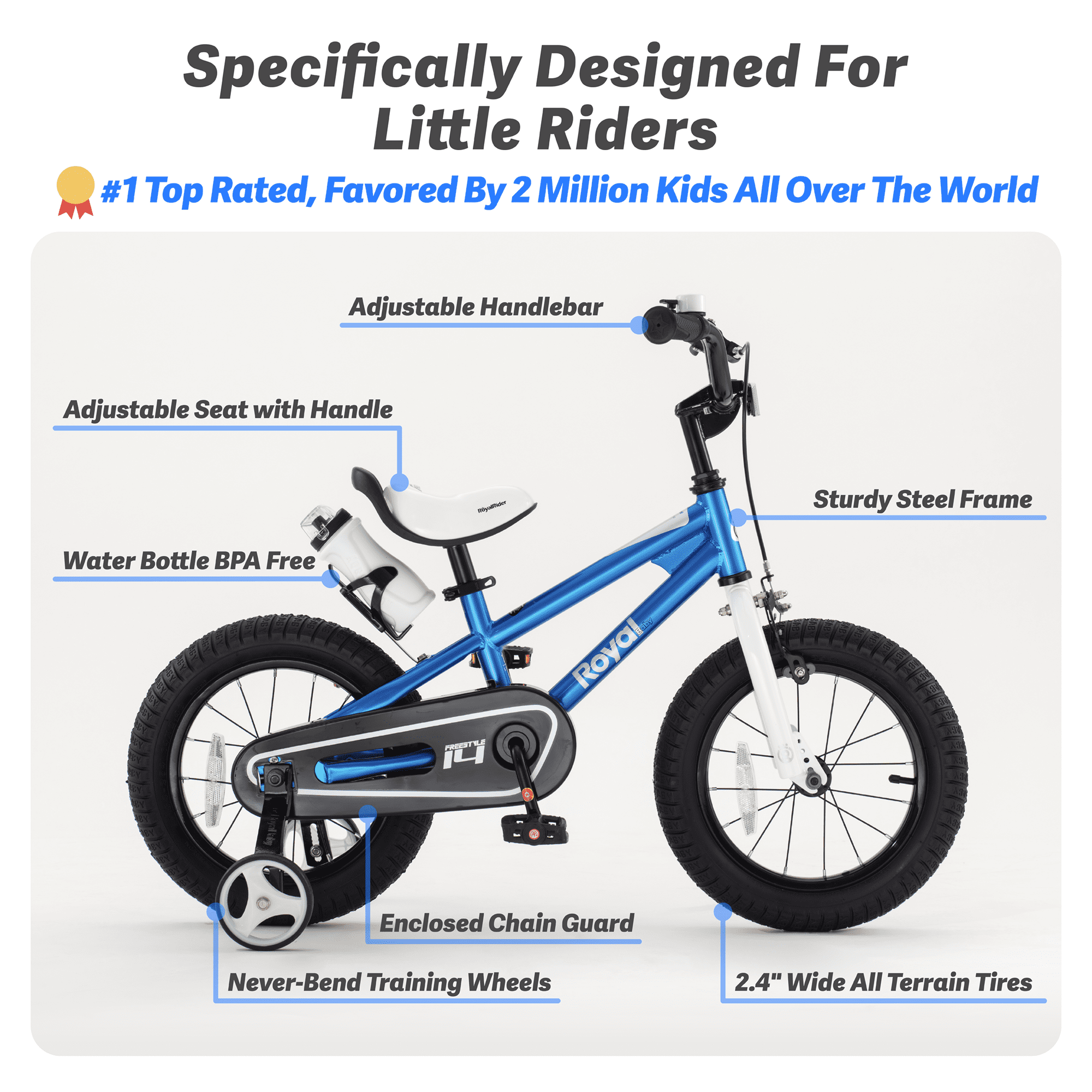 Royalbaby Boys Girls Kids Bike 14 In BMX Freestyle Red 2