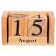 thumbnail image 1 of Calendario de madera para escritorio: Calendario perpetuo de madera con bloque de madera - Visualización manual de fecha, decoración rústica de oficina para uso diario y decoración del hogar., 1 of 7