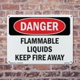 thumbnail image 5 of Flammable Liquids Keep Fire Away OSHA Danger Rigid Plastic Sign 10 Inch x 7 Inch - 10 Pack, 5 of 8