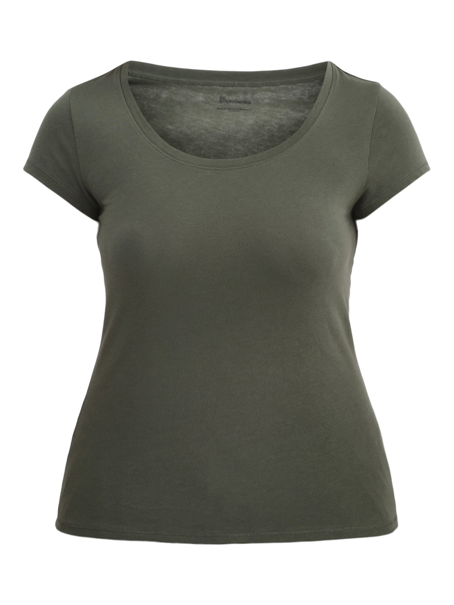 No Boundaries Short Sleeve Scoop Neck Tee, Women's XXS-XXXL
