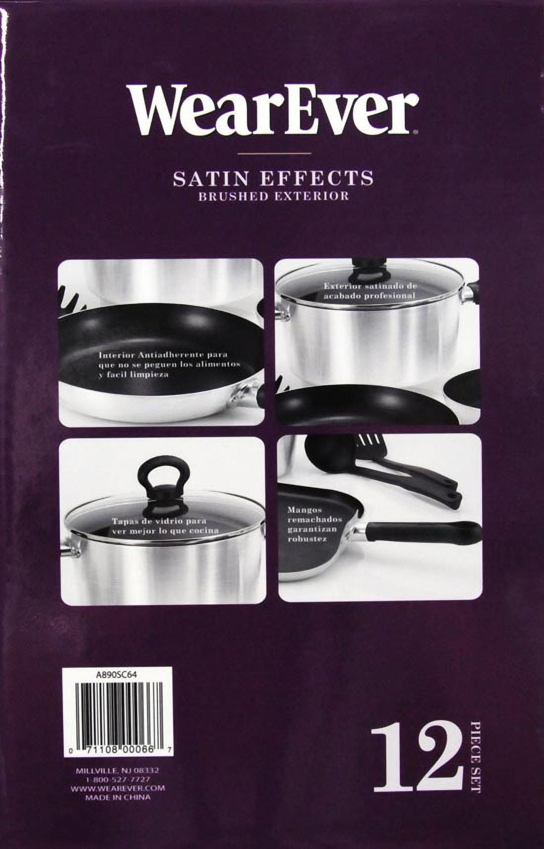 WearEver Satin Effects Brushed Nonstick 12-Piece Cookware Set