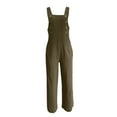 thumbnail image 7 of lulshou Jumpsuits for Women, New Summer Women's Wide Leg Pants Casual Button Jumpsuit Pants with Straps Women's Jumpsuits, Rompers & Overalls, Green L, 7 of 7