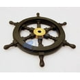 thumbnail image 2 of "Nagina International 16"" Nautical Black Ship Wheel With Brass Hub - Pirate   Home Decor", 2 of 5