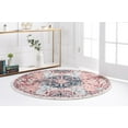 thumbnail image 4 of Rugs.com Charleston Collection Rug – 5 Ft Round Pink Low-Pile Rug Perfect For Kitchens, Dining Rooms, 4 of 9