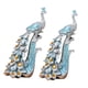 thumbnail image 2 of Colección de estatuas de pavo real, adorno decorativo creativo, modelo de pavo real, figura para el hogar 1 par de plata, 2 of 9