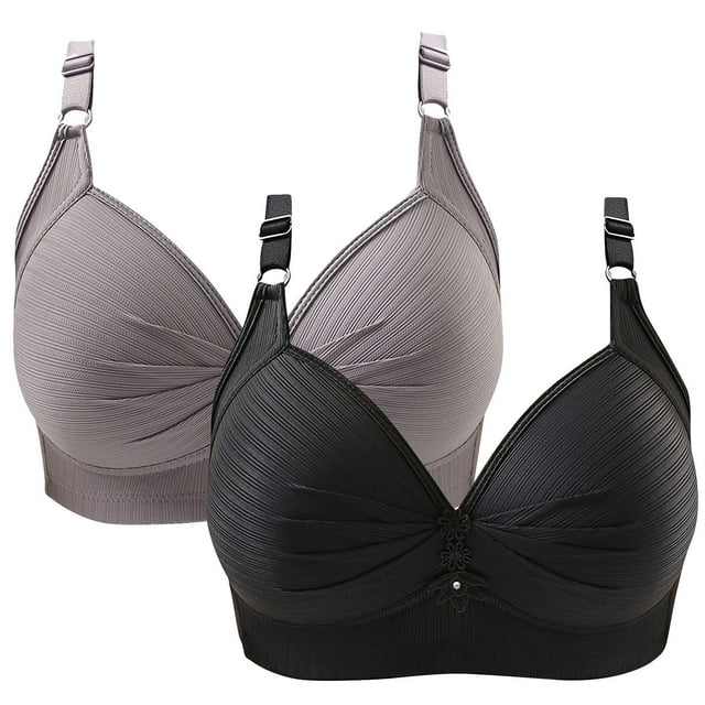 Birdeem 2 Pcs Soutien-Gorge Imprimé pour Femmes Grande Taille Quotidien Sans Armatures