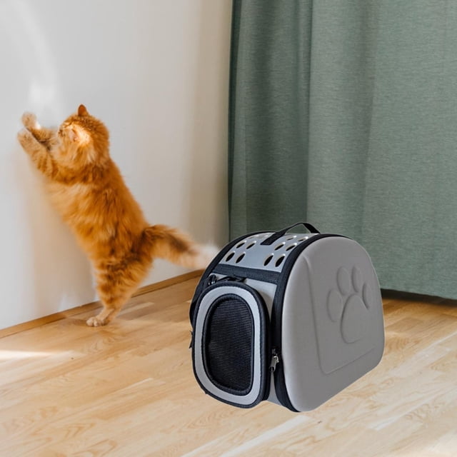 Bolsa de hombro plegable Yinane para transportar gatos al aire libre gris