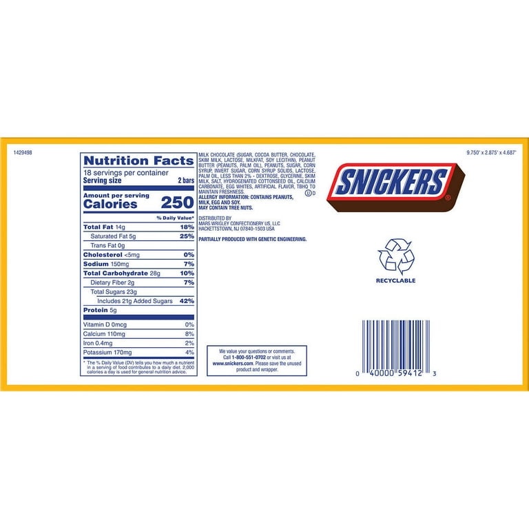 Snickers Nutrition Facts