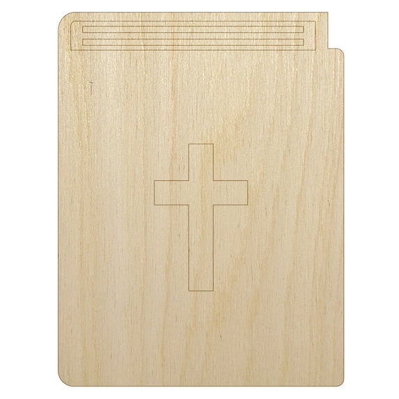 Bible Christian Cross Icon Wood Shape Unfinished Piece Cutout Craft DIY Projects - 6.25 Inch Size - 1/8 Inch Thick