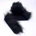 thumbnail image 4 of Shaggy Mohair Faux Fur Fabric Strips Ribbon, Pre Cut Roll, 4" Wide by 60" Long - Black, 4 of 4