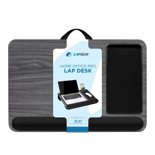 LapGear Home Office Pro Lap Desk for up to 15.6" Laptops, Gray Wood