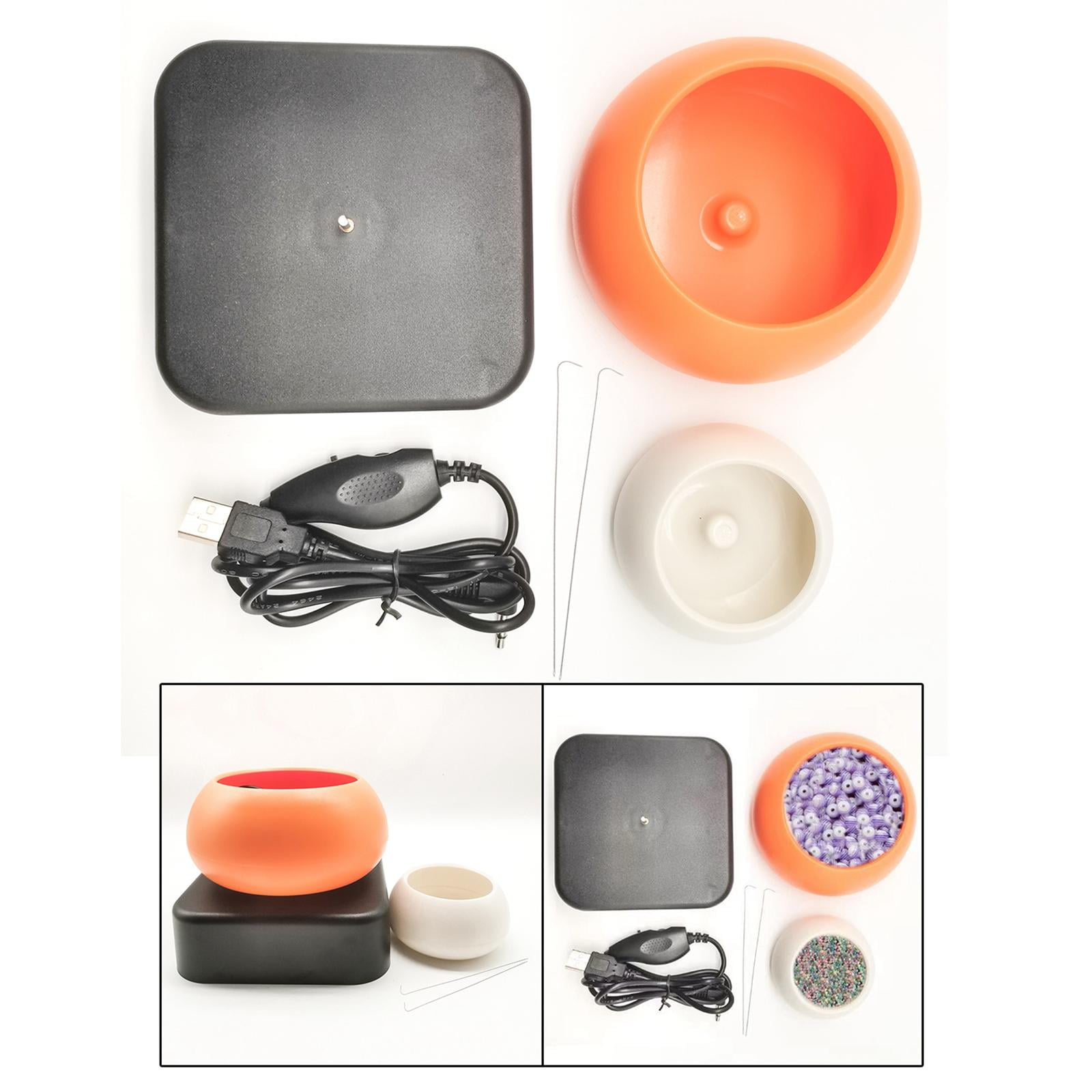 Beading Accessories Jewelry Making Two Beading Bowls Automatic Bead Tool Electric Bead ner for Bracelets Crafting Workshop Arts