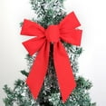 thumbnail image 6 of Red Bows for Christmas Tree Large Christmas Bow 12" X 8" Christmas Golden Edged Red Velvet Wreath Bow Christmas Tree Topper Ornament Bow For Christmas Home Wreath Tree Christmas Gifts Decor, 6 of 9