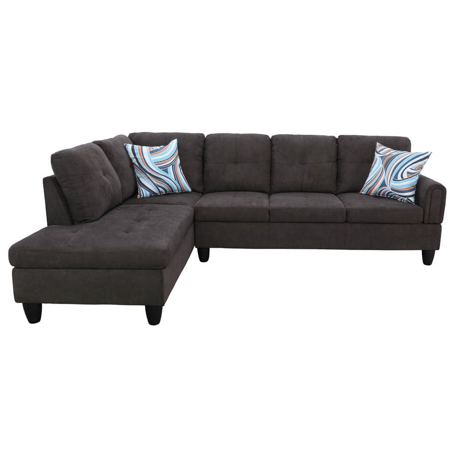 Hommoo Convertible Sectional Sofa Couch, Modern L-Shaped Couch Sofa Sectional for Small Living Room, Apartment and Small Space, Dark Brown
