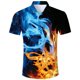 thumbnail image 2 of Camisas de playa con botones para hombre, camisetas hawaianas con estampado 3D novedoso de fuego, camisetas para hombre, camisetas divertidas de manga corta para vacaciones de verano, 2 of 4