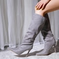 thumbnail image 4 of BELOVELY【SHARPE-10】 Fashionable High Heel Stiletto Knee-high Boots  Pointed Toe Spool Heel, Fashion Dress Boots for Women Girl Shoe Footwear Walking Shoes Nail Stylish Comfort Leather, 4 of 9