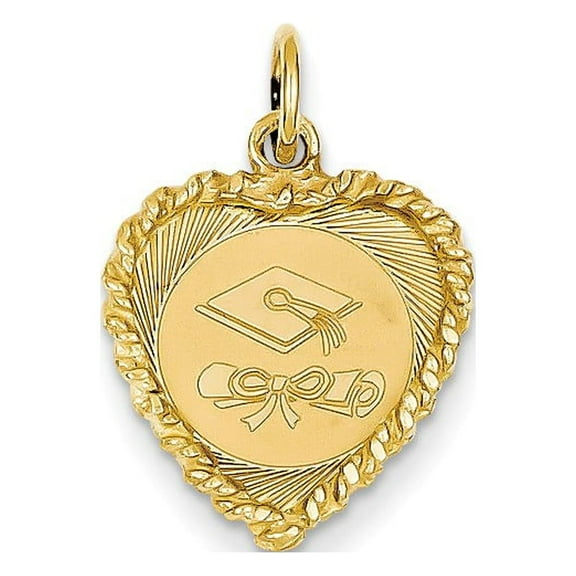 14k Yellow Gold Graduation Cap Charm