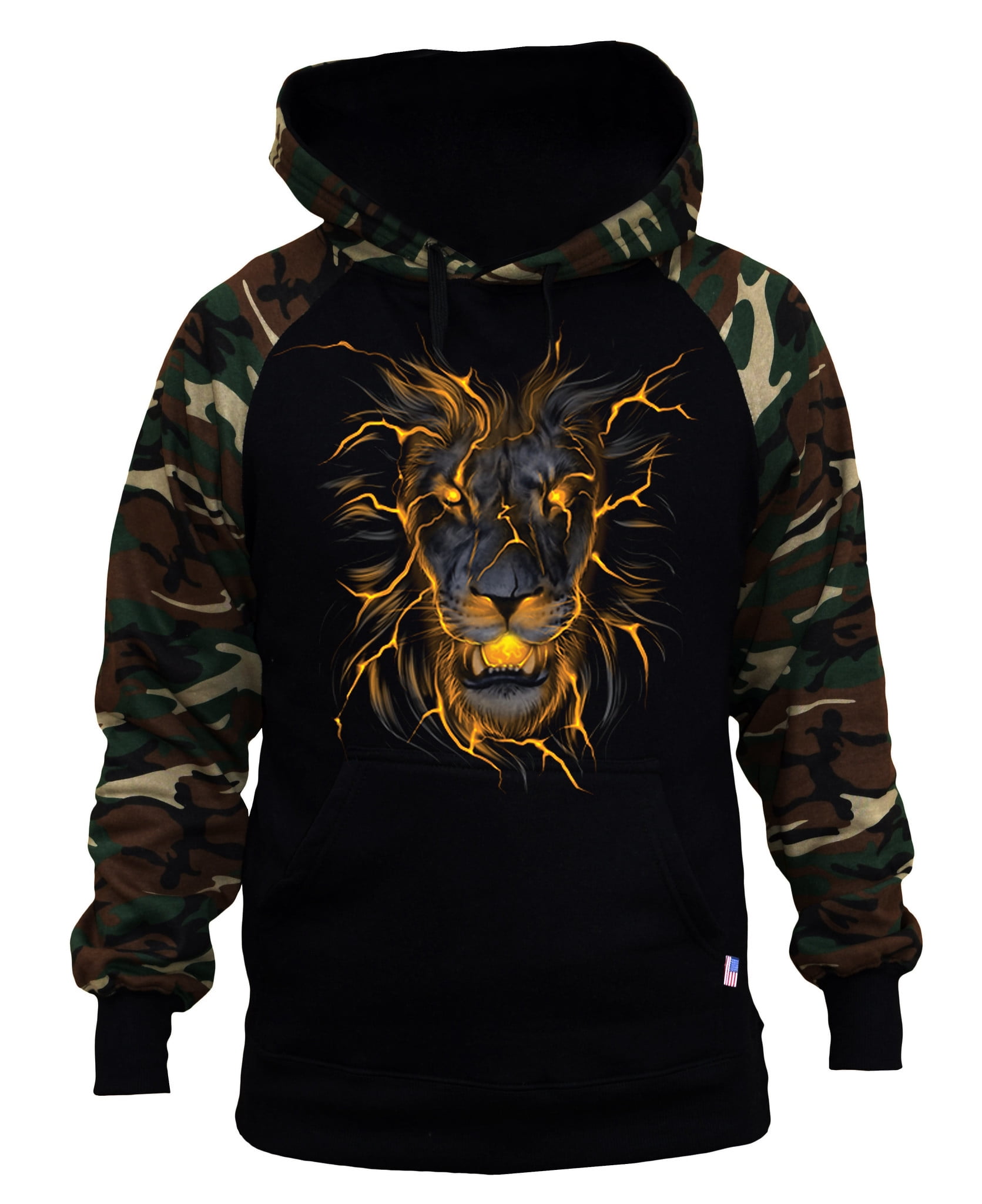 Koyotee Mens Lava Lion C9 Black Fleece Zipper Hoodie Black
