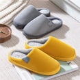thumbnail image 6 of Casual Cotton Slippers, Memory Foam Solid Closed Toe Warm Slippers for Winter, Cozy Soft Non-Slip Platform Slide Slippers House Shoes Indoor Outdoor, 6 of 7