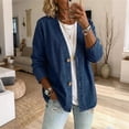 thumbnail image 5 of Womens Classic Button Front Breathable Stretch Denim Jacket Relaxed Fit Lightweight Casual Long Sleeve Cardigan Coat, S, 5 of 6
