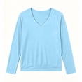 thumbnail image 3 of cocolona Summer V Neck Tops for Women Short Sleeve Solid Color Shirts Casual Basic Blouses, 3 of 7