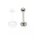 thumbnail image 3 of Labret Monroe 2pcs 16G 8mm Anodized Surgical Steel + Clear Lip Retainer, 3 of 7