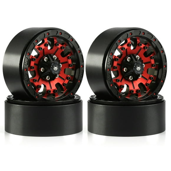 Yeacher Aluminum Alloy Wheel Rim Beadlock Wheel Rims Hub 4pcs 1.9inch 56*26mm Replacement for Axial