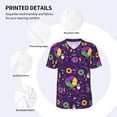 thumbnail image 3 of Lsque Mardi Gras and Donuts Pattern Mens Polo Golf Shirts Funny Graphics Shorts Sleeve Button Shirts Baseball T-shirt-Large, 3 of 7