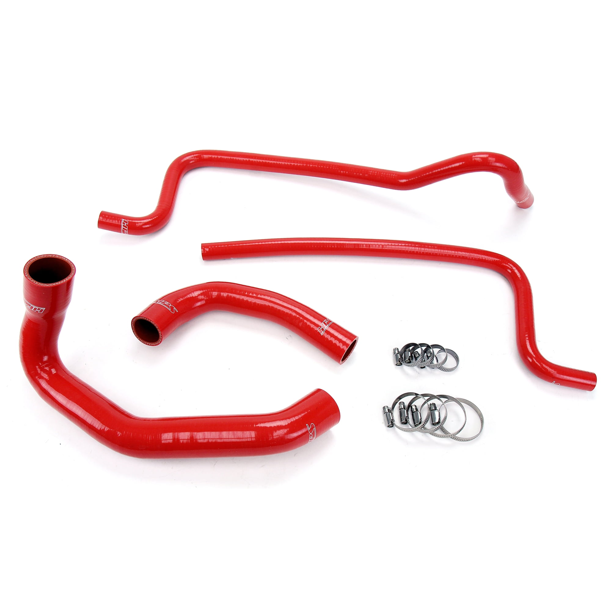 HPS Red ReinForced Silicone Heater Hose Kit For Jeep 02-06 Wrangler TJ 4.0L