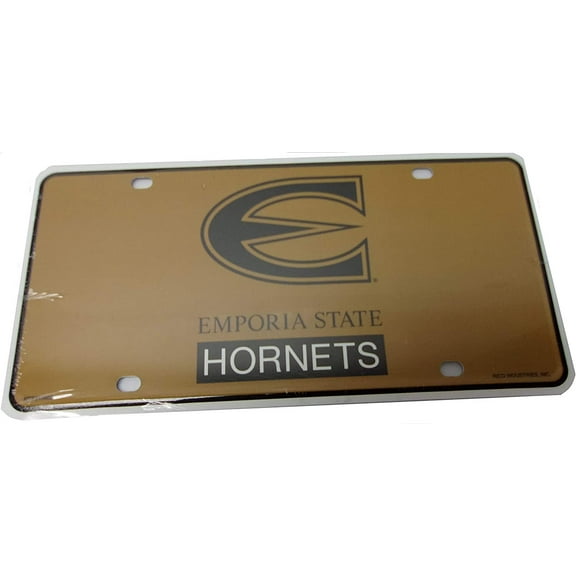 Emporia State University Hornets Metal Auto Tag License Plate, Logo Design, 6x12 Inch