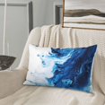 thumbnail image 5 of Salouo Blue White Fluid Art Print Print Pillow Case Cover,Wrinkle-Free Bed Pillow Cover Pack of 1 Home Decor Fade-Resistant and Stain-Resistant ,Pillows Not Included -16"x24", 5 of 8