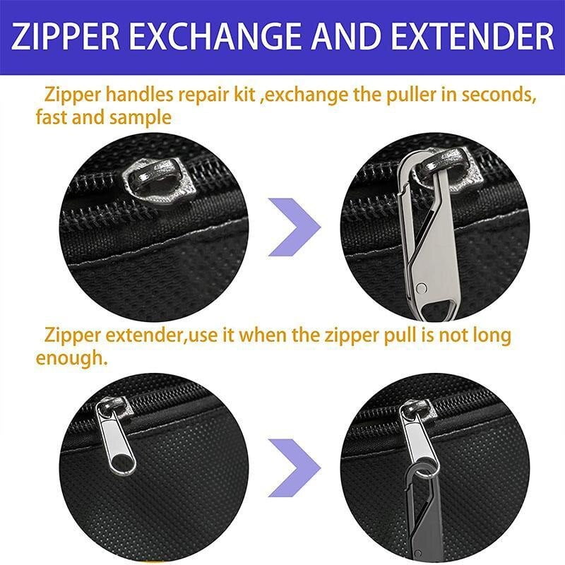 Zipper Pull-Tab Replacement Zipper Puller Slider Extender Handles Mend Fixer Hot 