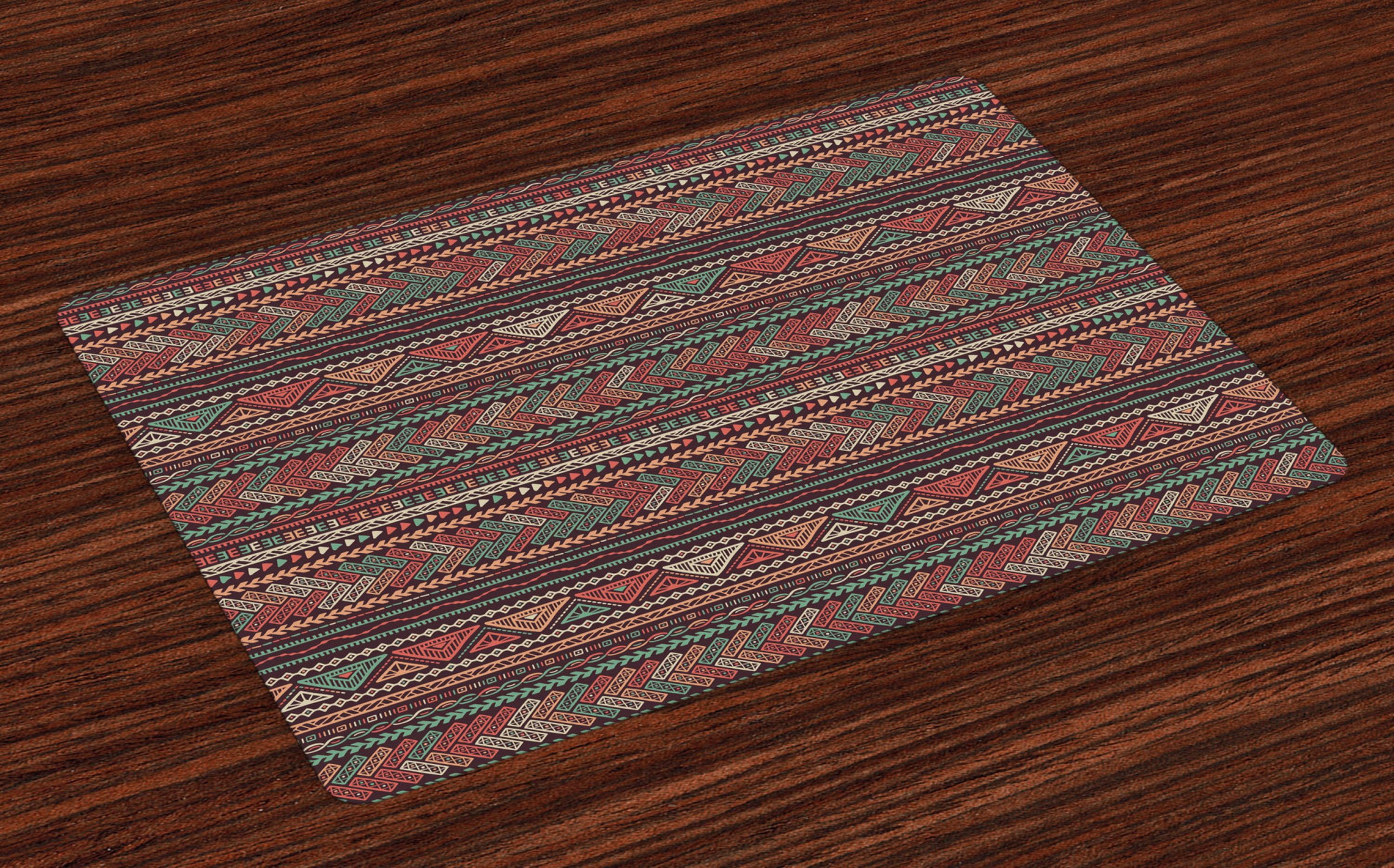 Ambesonne Boho Place Mats Set of 4, Latin American Motifs, Standard ...