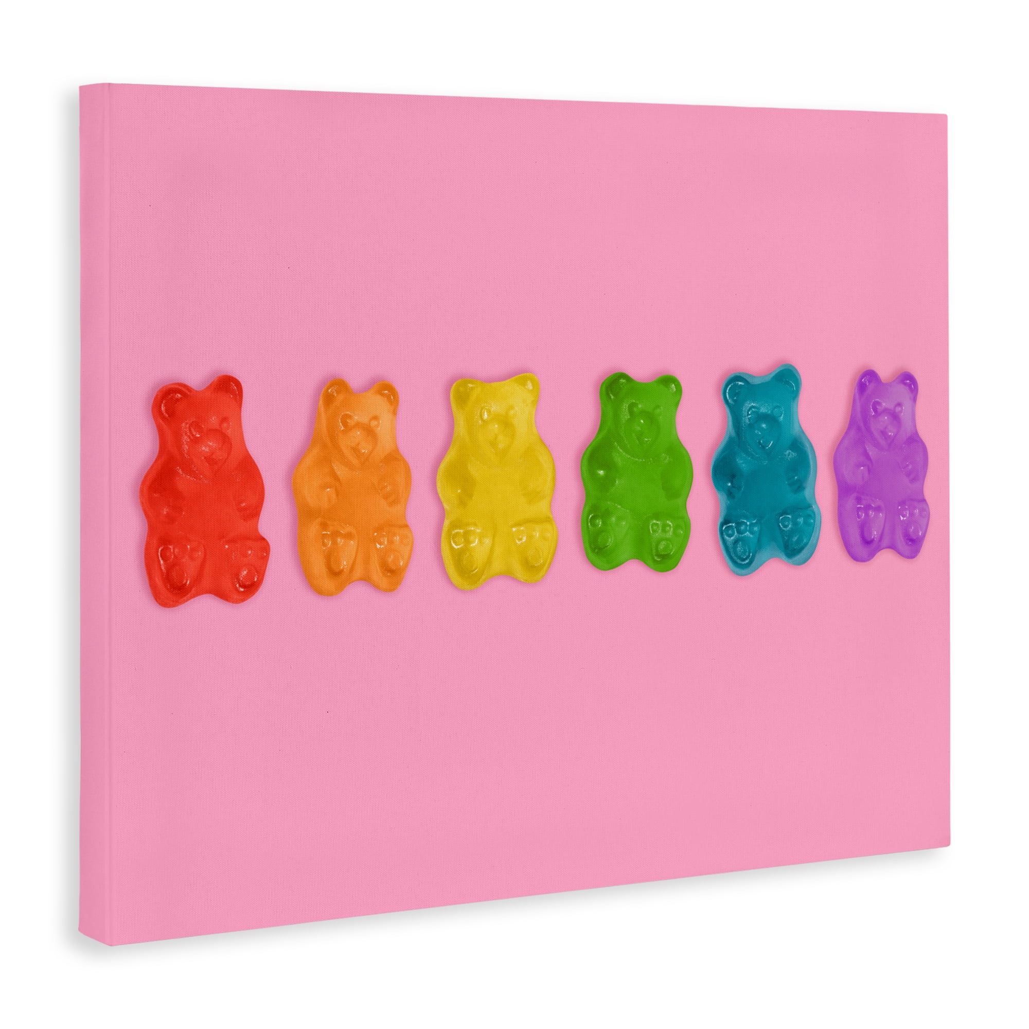 Stupell Industries Rainbow Gummy Bears on Pink Canvas Wall Art, design by LISH Creative