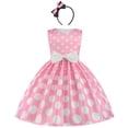 thumbnail image 2 of IBTOM CASTLE Kids Girls Polka Dots Princess Tutu Dress Bowknot Birthday Party Halloween Fancy Dress up 3-4 Years Pink, 2 of 6