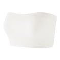 thumbnail image 3 of DDAPJ pyju Womens Strapless Bras Wireless Bandeau Bra Seamless Comfort Padded Tube Bra Supportive Bralette White L, 3 of 6
