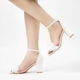 thumbnail image 7 of Ecetana Womens High Heel Sandals Open Toe Ankle Strap Chunky Heel Dress Shoes for Wedding Party, 7 of 7