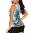 thumbnail image 3 of Bixox Women's Let's go Travel Around the World Printed Sleeveless Fitness Workout Running Quick-Dry Tank Top, 3 of 7