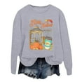 thumbnail image 1 of VBARHMQRT Chandail en Molleton Uni Femme chandail Tendance à Capuche Imprimé Lettre Col Rond pour Automne et Hiver, 1 of 3