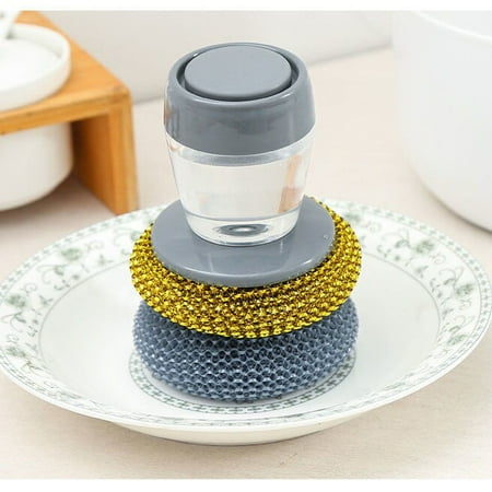 

Automatic Liquid Pot Brush Kitchen Utensil Multifunctional Cleaning Brush Non-stick Steel Ball Brush Household Pot Cleaning Tool