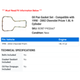 thumbnail image 2 of Oil Pan Gasket Set - Compatible with 1998 - 2002 Chevy Prizm 1.8L 4-Cylinder 1999 2000 2001, 2 of 2