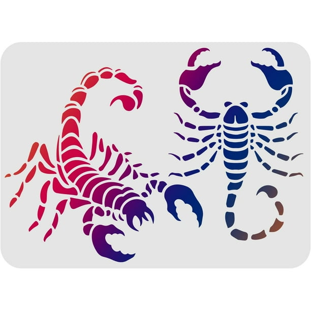 Scorpion Stencils Template Plastic Drawing Painting Stencils with 2 Scorpion Patterns Stencils ...