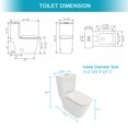 thumbnail image 2 of 1-Piece Elongated Toilet with Dual Flush, Ceramic Glossy White Toilets with Soft Close Toilet Seat for Bathroom, Small Space, 2 of 7