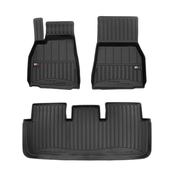OMAC Premium Floor Mats for for Tesla S 2021-2024 Black 3Pcs TPE Rubber