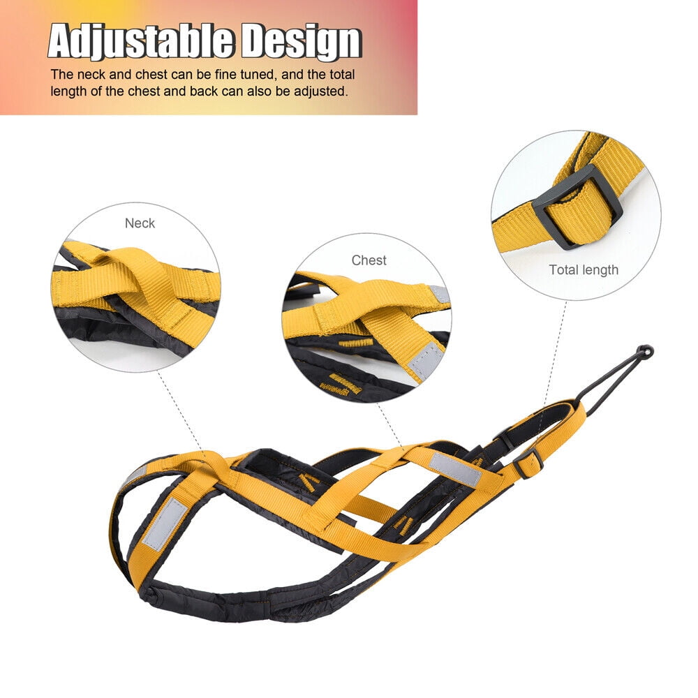 X-Back Dog Weight Pulling Harness Reflective Padded Sledding Training Sport Vest for Medium Large Dogs Pitbull