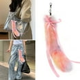 thumbnail image 2 of Bottone Plush Foxes Tail Keychain Pendant Stylish Bowknot Bag Charm C0sp1ay Toy Handbag Accessory Car Keyring for Women Girls, 2 of 7