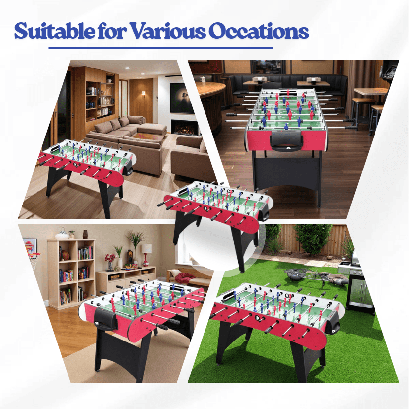 48in Football Table Game, Soccer Game at Home for Kids and Adults, Freestanding Footable Game Table