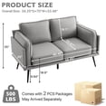 thumbnail image 5 of LEISLAND 60 Inches Leather Sofas for Small Spaces, Loveseat Couches with Removable Cushion and Armrest, Detachable Cover /Easy to Install(Gray), 5 of 9